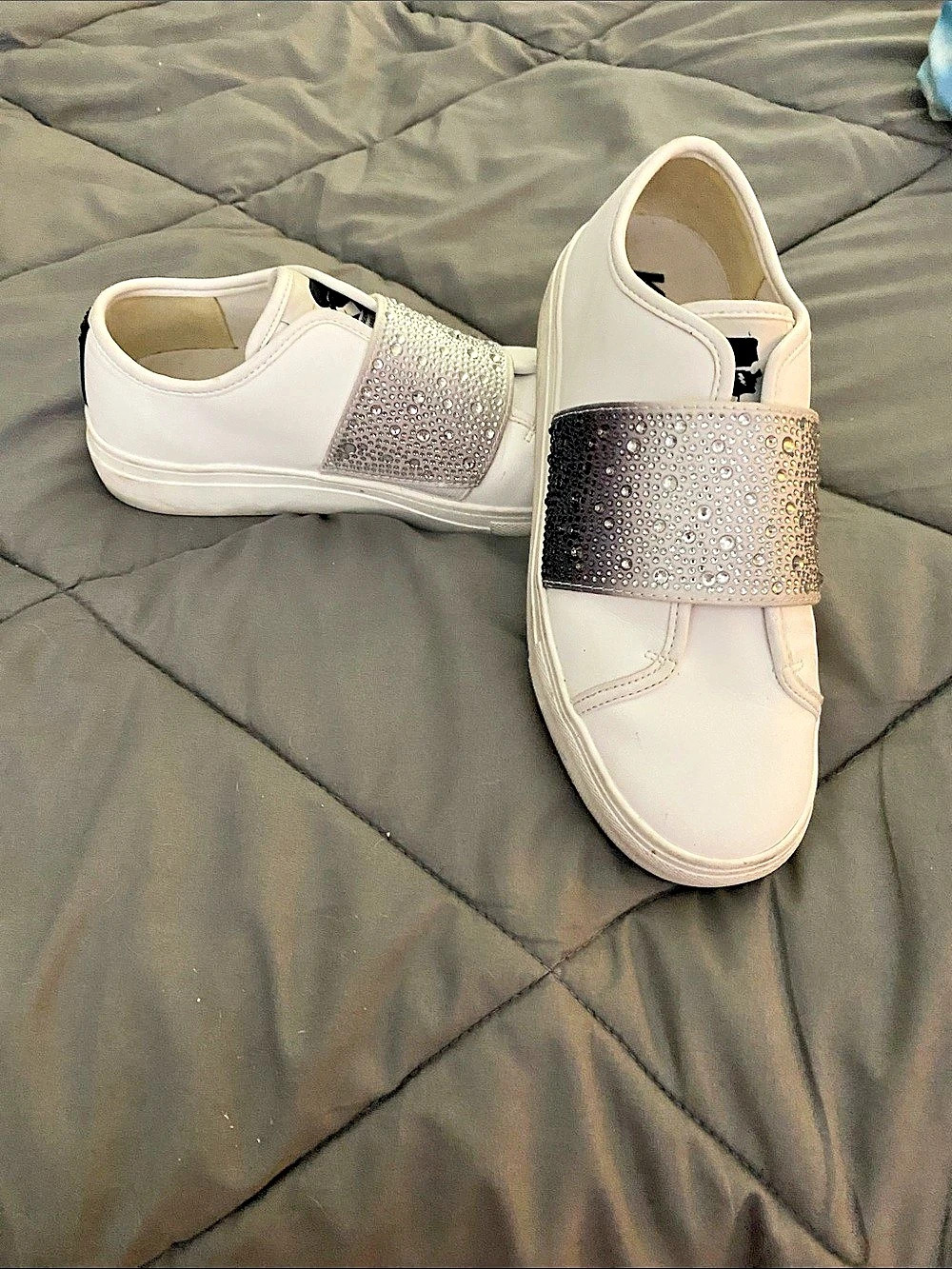 Karl Lagerfeld Remi Rhinestone Slip-On Sneakers White US 6.5M/37.5